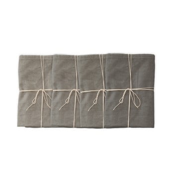 Set 4 șervețele textile linen couture grey, 43 x 43 cm