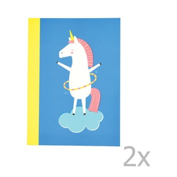 Set 2 caiete exerciții tip dictando cu imprimeu unicorn rex london magical unicorn