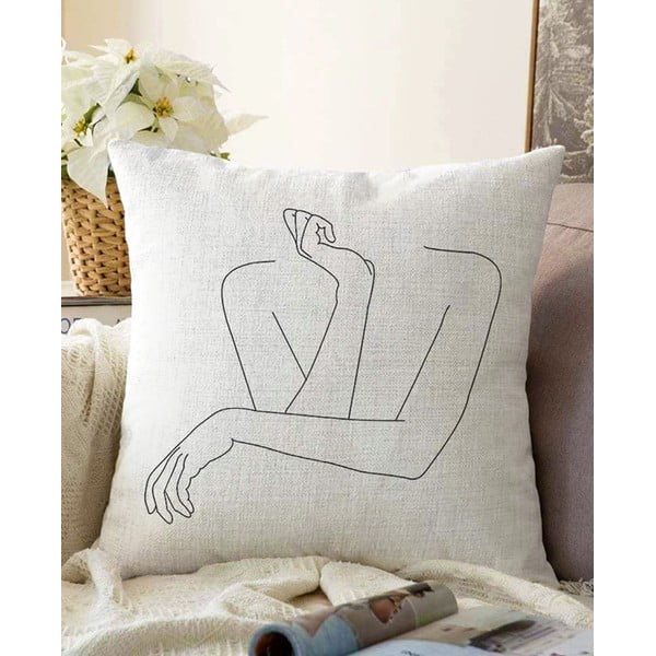 Povlak na polštář s příměsí bavlny Minimalist Cushion Covers Pose, 55 x 55 cm