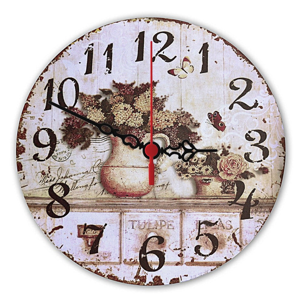 Nástěnné hodiny Floral, 30 cm
