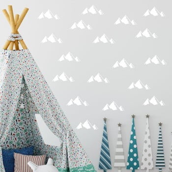 Set 40 autocolante de perete north carolina scandinavian home decors mountains, alb