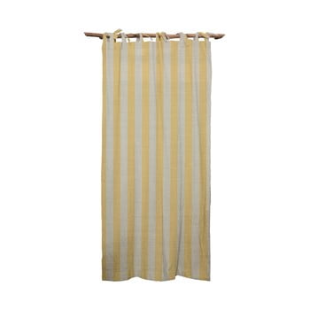 Draperie linen cuture cortina hogar yellow stripes, galben