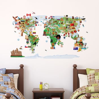 Autocolant de perete ambiance ethnic world map
