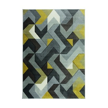 Covor flair rugs aurora grey ochre, 160 x 230 cm
