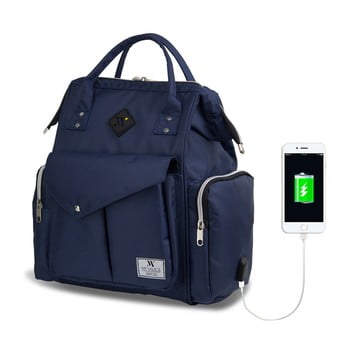 Rucsac maternitate cu port usb my valice happy mom baby care, albastru închis