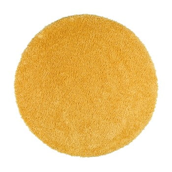 Covor rotund universal aqua liso, ø 80 cm, galben