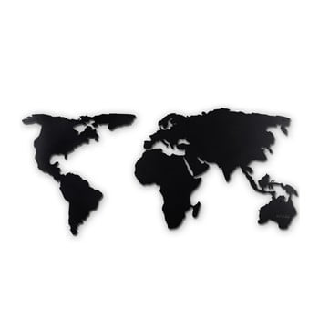 Decorațiune metalică de perete worl map xl, negru