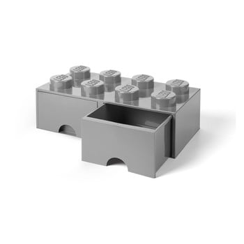 Cutie depozitare cu 2 sertare lego®, gri