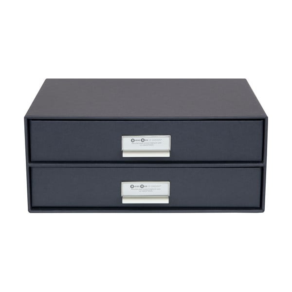 Tmavě šedý 2patrový šuplík na dokumenty Bigso Box of Sweden Birger, 33 x 22,5 cm