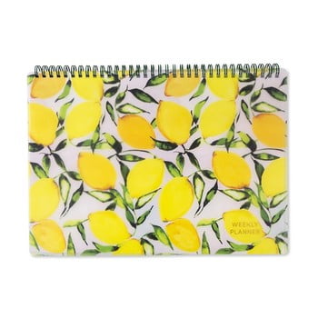 Planificator săptămânal GO Stationery Lemons, 30 x 21 cm, galben