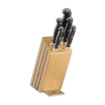 Set 6 cuțite cu bloc din lemn de stejar wmf