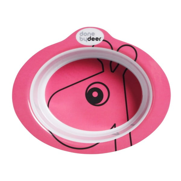 Dětská tmavě růžová protiskluzová miska Done By Deer Contour