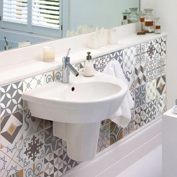 Set autocolante ambiance tiles beige, 24 buc.