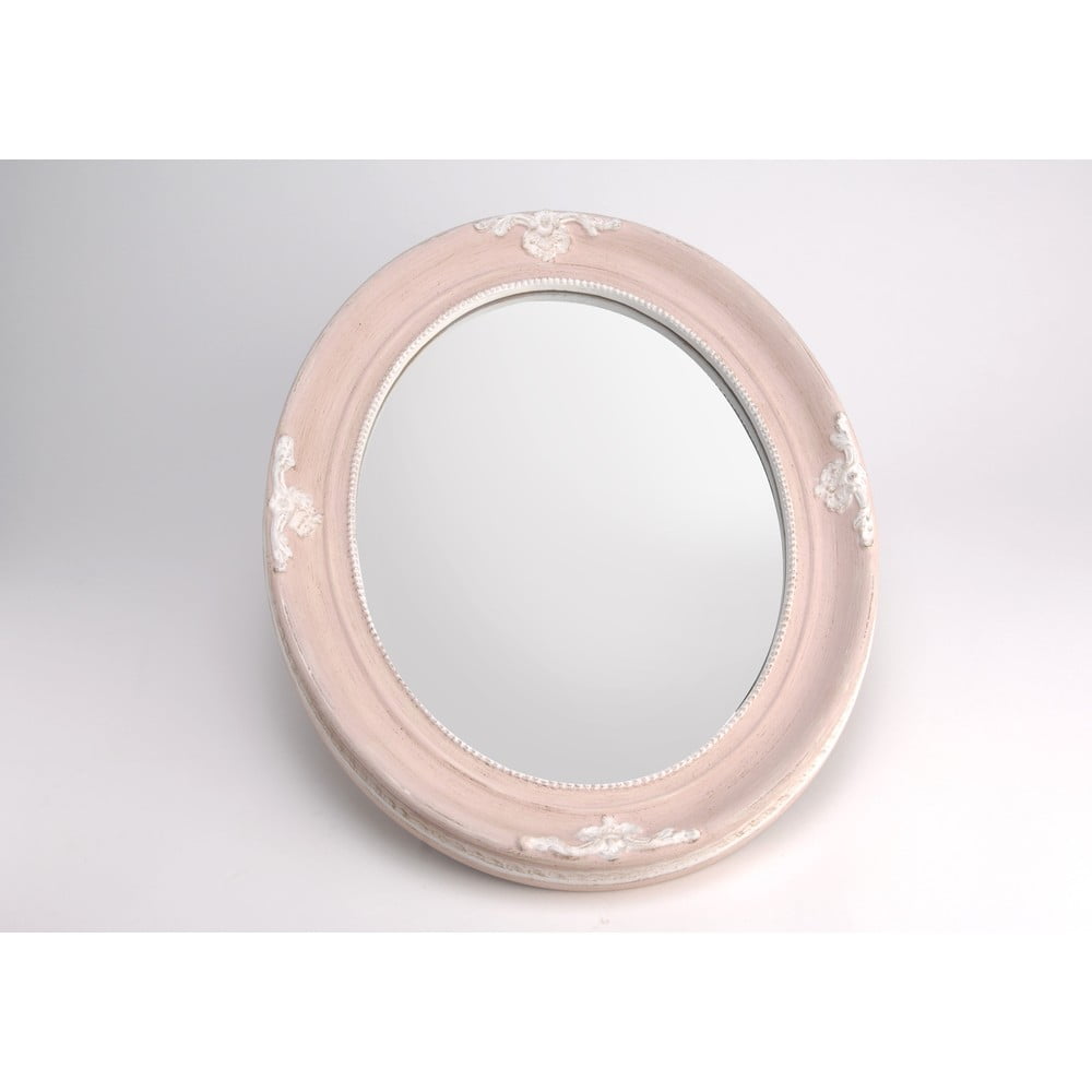 Zrcadlo Oval Pink, 50x40 cm