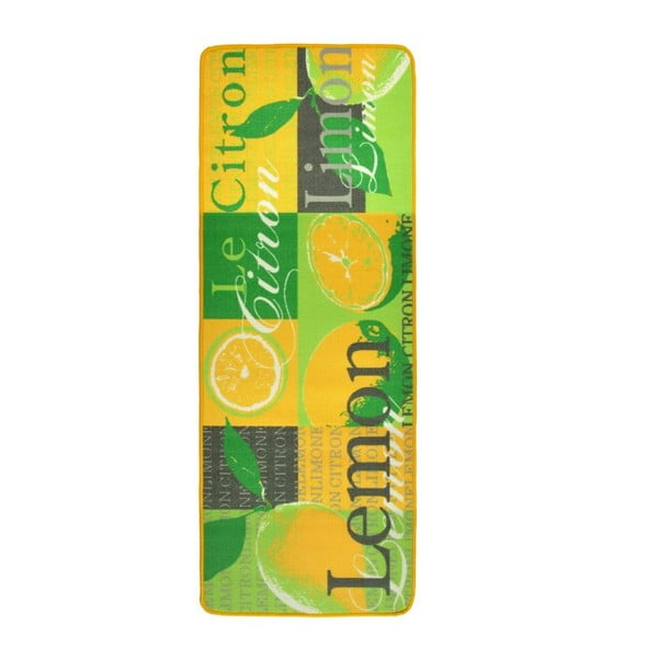Žluto-zelený kuchyňský běhoun Hanse Home Lemon, 67 x 180 cm