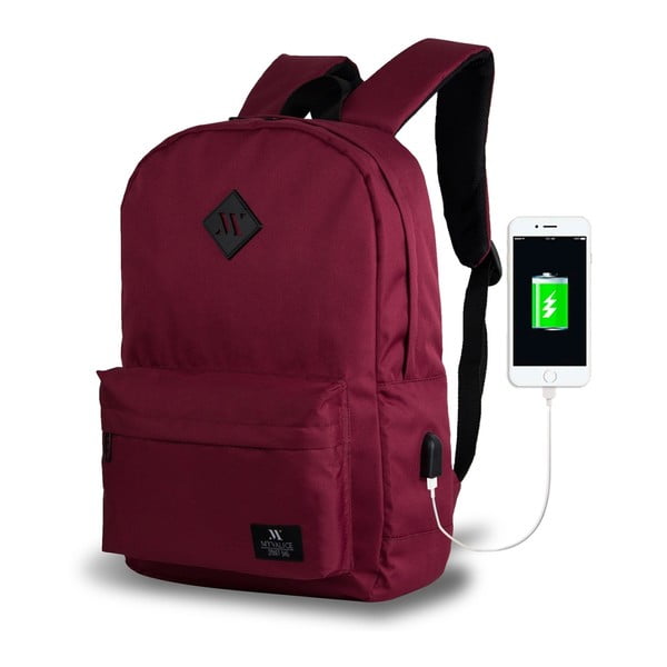 Tmavě vínový batoh s USB portem My Valice SPECTA Smart Bag