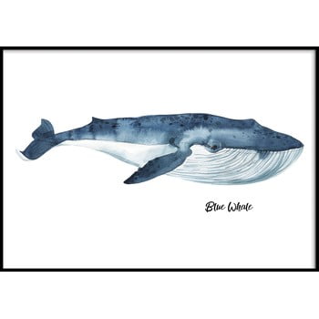Poster cu ramă pentru perete blue/whale, 40 x 50 cm