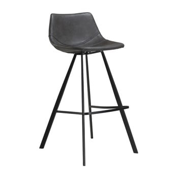 Scaun de bar din piele ecologică dan–form denmark pitch, gri