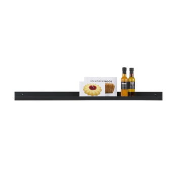 Raft de perete woood studio, 120 cm, negru