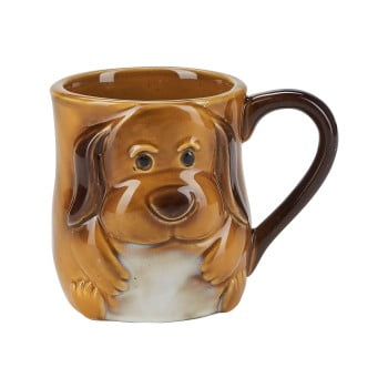 Cană din ceramică cu câine Bahne & CO, maro