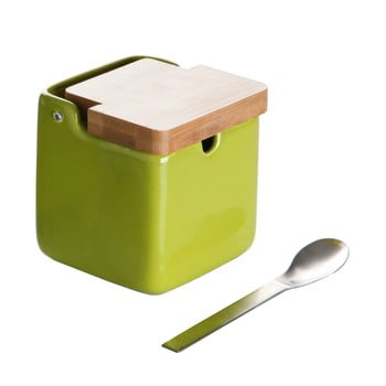 Set doză pentru zahăr și linguriță versa spoon wood, verde