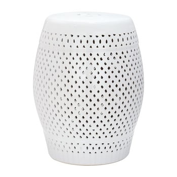Măsuță din ceramică adecvată pentru exterior safavieh diamond, ø 35 cm, alb