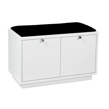 Bancă cu spațiu pentru depozitare și șezut negru rowico confetti, lățime 70 cm, alb