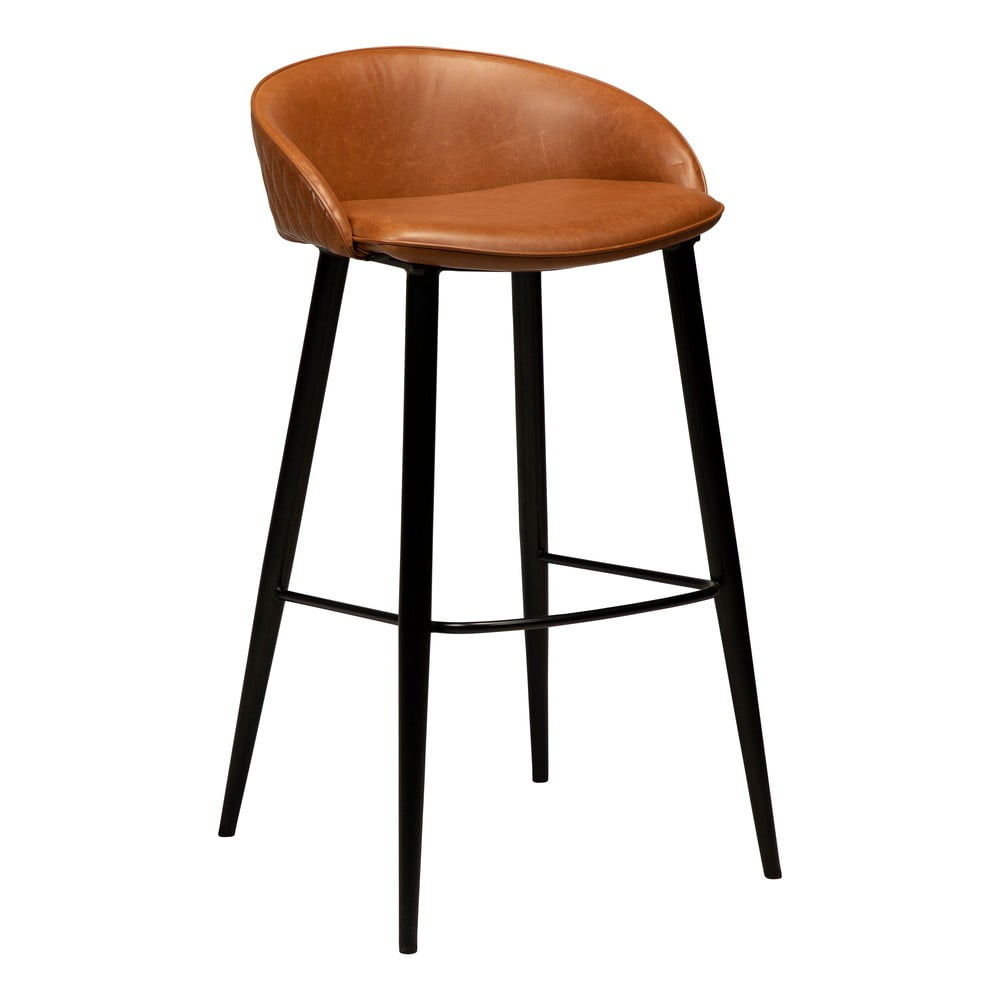 Hnědá barová židle z imitace kůže DAN-FORM Denmark Dual, výška 91 cm