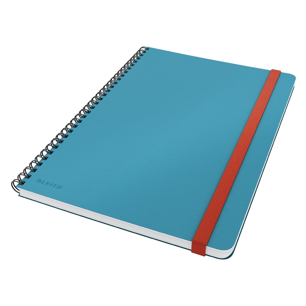 Modrý kroužkový zápisník s hebkým povrchem Leitz, 80 stran