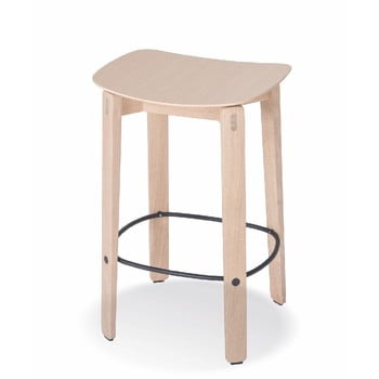 Scaun de bar din lemn de stejar gazzda nora, natural