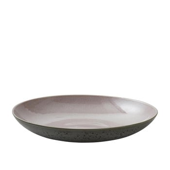 Bol de servire din ceramică și glazură interioară roz bitz mensa, diametru 40 cm, gri