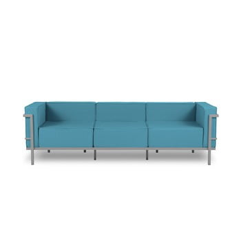 Canapea cu 3 locuri adecvată pentru exterior Calme Jardin Cannes, albastru - gri
