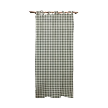 Draperie linen cuture cortina hogar green vichy, verde