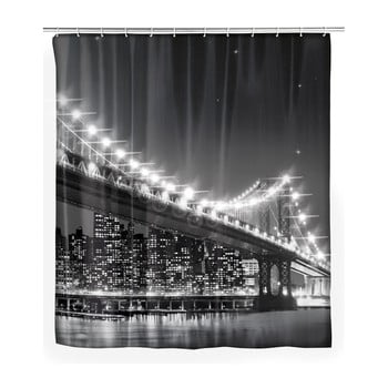 Perdea duș cu led wenko led brooklyn bridge, 180 x 200 cm, gri