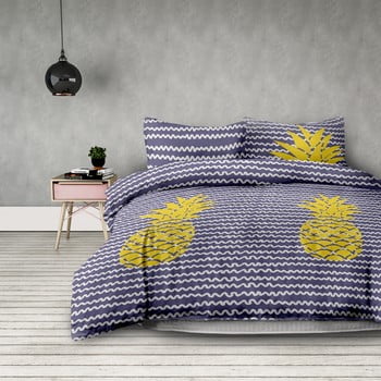 Lenjerie de pat din microfibră ameliahome pineapple, 200 x 220 cm + 50 x 75 cm
