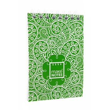 Blocnotes A7 Makenotes Paisley One, 64 file, verde