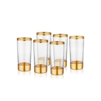 Set 6 pahare mia glam gold, 250 ml