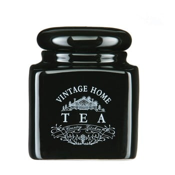 Recipient ceramică ceai Premier Housewares Vintage Home, negru