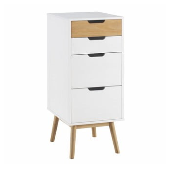 Comodă din lemn masiv de pin marckeric baku, lățime 40 cm, maro - alb