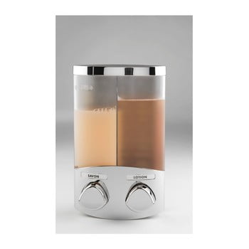 Dozator dublu săpun compactor uno, 2 x 310 ml, argintiu