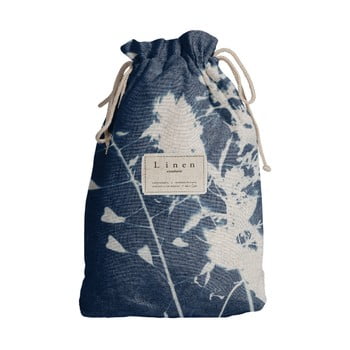Sac călătorie linen couture blue flowers, lungime 44 cm
