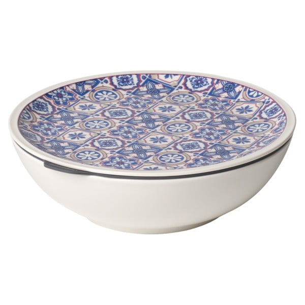 Modro-bílá porcelánová dóza na potraviny Villeroy & Boch Like To Go, ø 21 cm