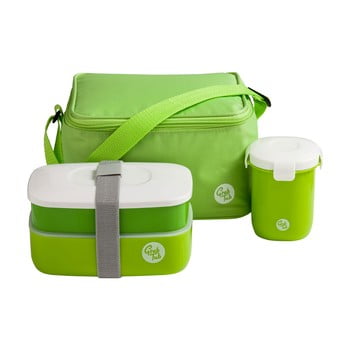 Set husă frigorifică, cutie pentru gustări, pahar premier housewares grub tub, 21 x 13 cm, verde