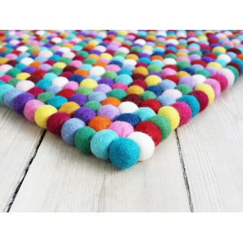 Covor cu bile din lână Wooldot Ball Rugs Multi, 120 x 180 cm