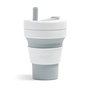 Cană pliabilă stojo biggie dove, 470 ml, alb - gri
