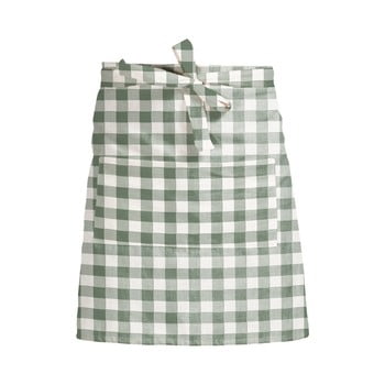 Șorț textil linen couture delantal de lino green vichy