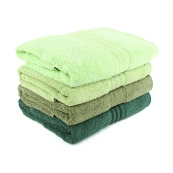 Set 4 prosoape baie rainbow garden, 70 x 140 cm, verde