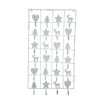 Calendar metalic advent green gate, lungime 71 cm, alb