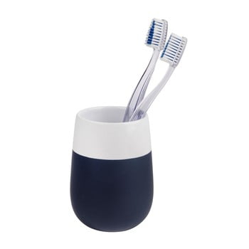 Recipient din ceramicăvpentru periuțele de dinți wenko matta, albastru - alb