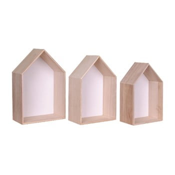 Set 3 rafturi de lemn House Nordic Verona, alb